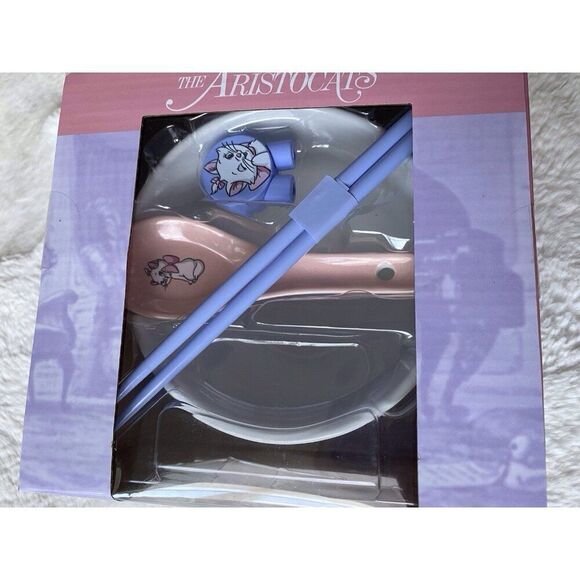 Disney The Aristocats Marie Ramen Noodle Bundle Bowl Spoon & Chopsticks W/Topper - Picture 4 of 16